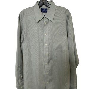 Stafford Mens Wrinkle-Free Long Sleeve Green Dress Shirt 34/35 Professional Ofc.